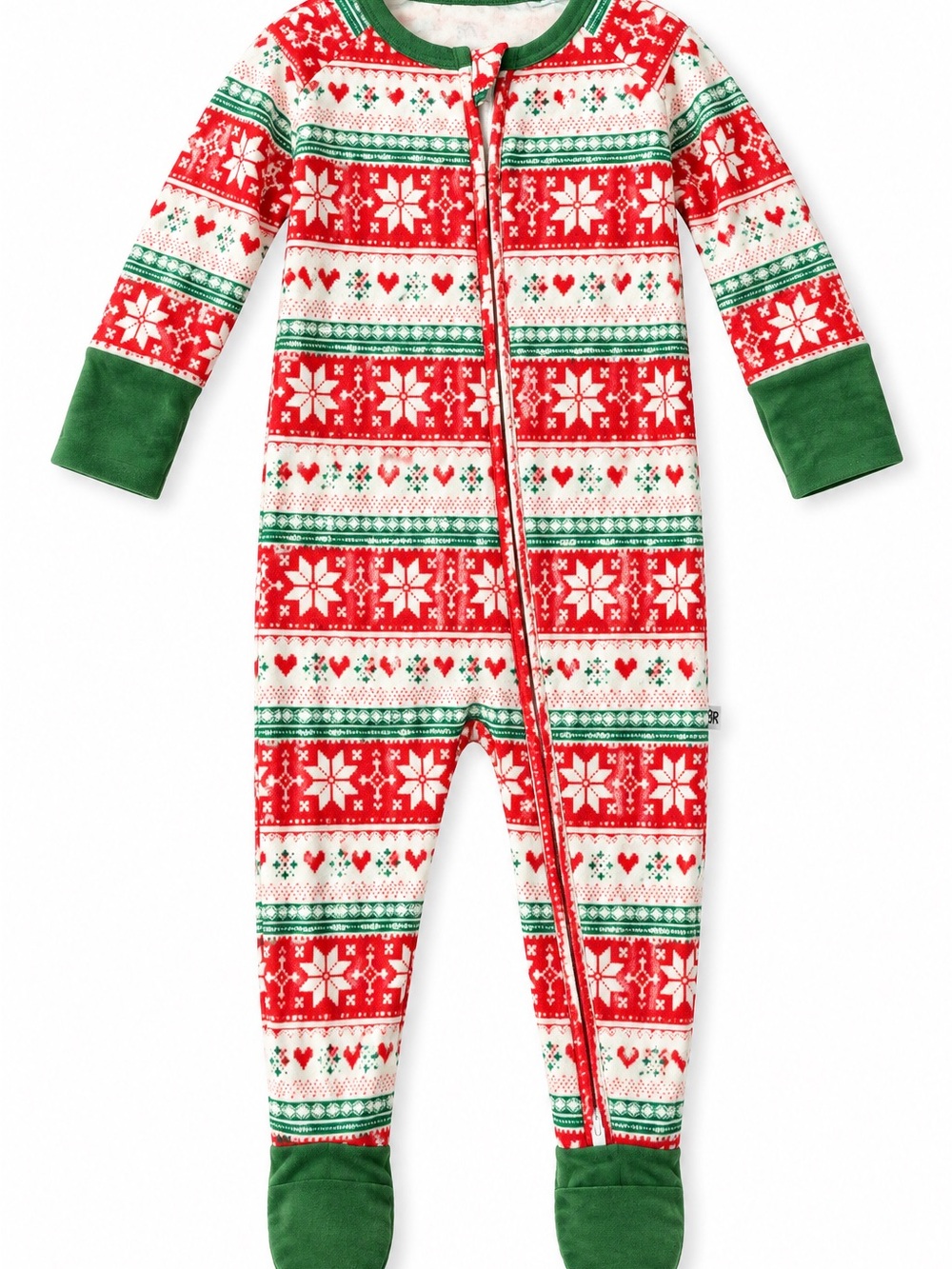 Bums & Roses Christmas Fair Isle Bamboo Zippy Pajamas 12-18M